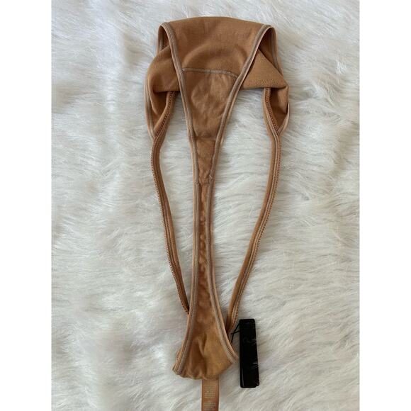 Skims Thong 2X Logo Pointelle Thong OCHRE Panty PN-THG-0192 NWT - Picture 5 of 5